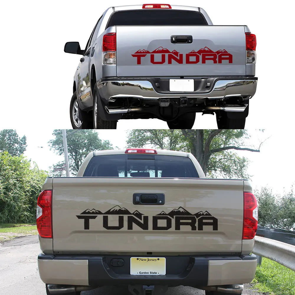 Rear Tailgate Mountain Graphic Vinyl Decal – Compatible with Toyota Tundra Pickup