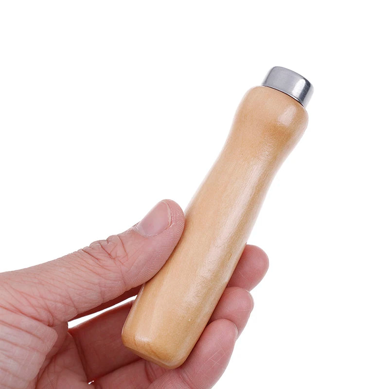 3Pcs/Lot Wooden File Handle Fit Home Tool Stainless Steel Ring Hardwood DIY Acc