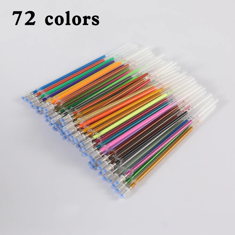 0.8mm 100 Colors Ballpoint Pen Fluorescent Refills Color Flash Pen Smooth Ink Painting Graffiti Pens Student Stationery 04116