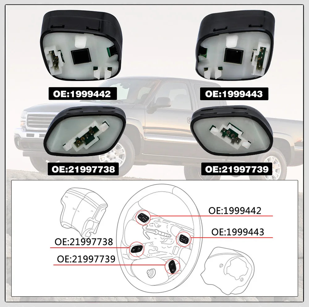 Steering Wheel Radio & Volume Control Switch — Chevrolet Silverado, Avalanche & GMC Yukon / Hummer H2