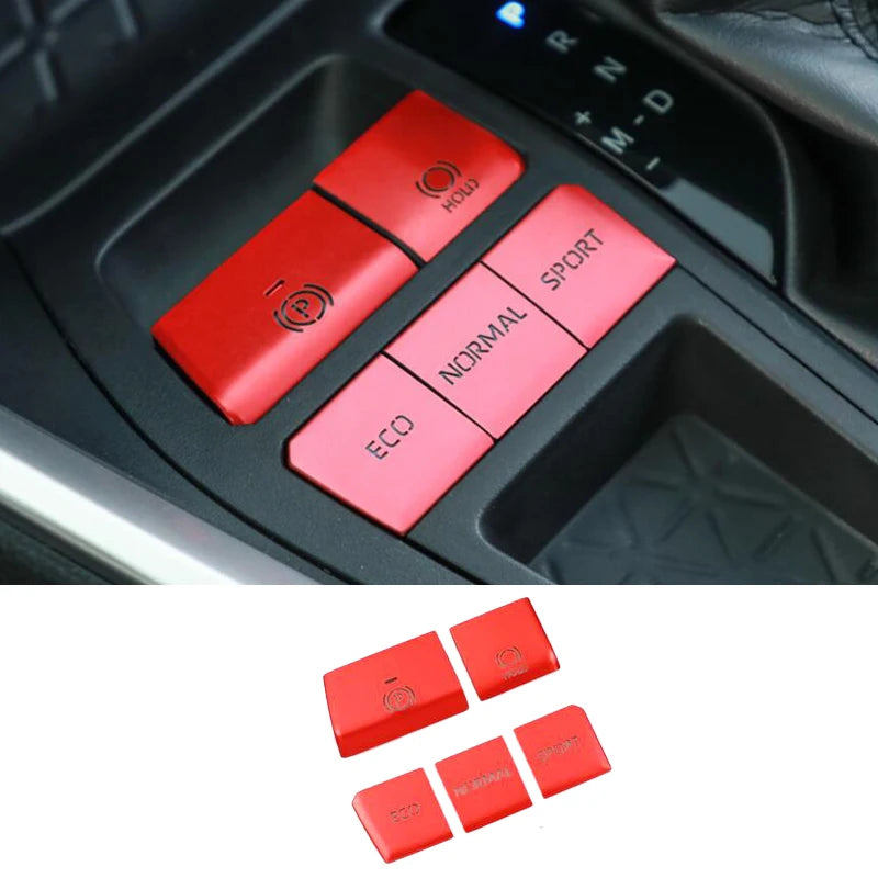 Car Interior Red Chrome Decoration Accessories For 2019-2021 Toyota RAV4 Armrest Console Strips Water Cup Cover Air Vent Trims