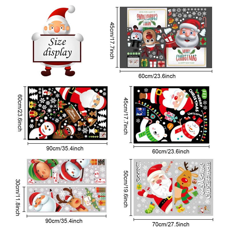 Christmas Wall Window Stickers Marry Christmas Decoration For Home 2026 Christmas Ornaments Xmas Navidad Gift New Year 2026