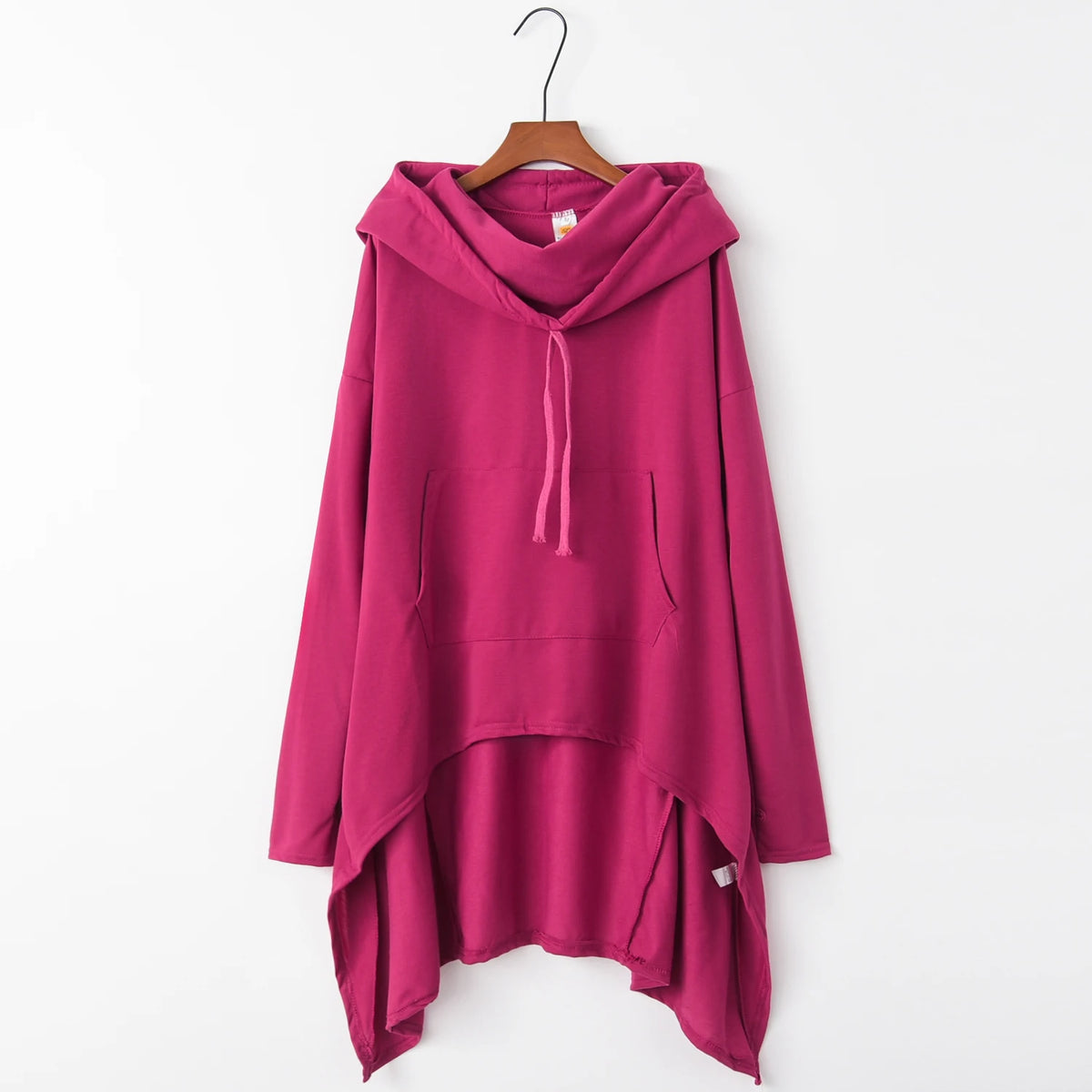 Women's Long Solid Color Hoodie with Pockets