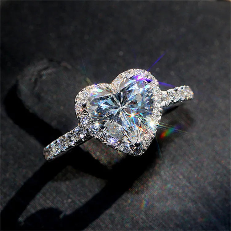 Cubic Zirconia White Gold Ring for Women - Bridal & Wedding