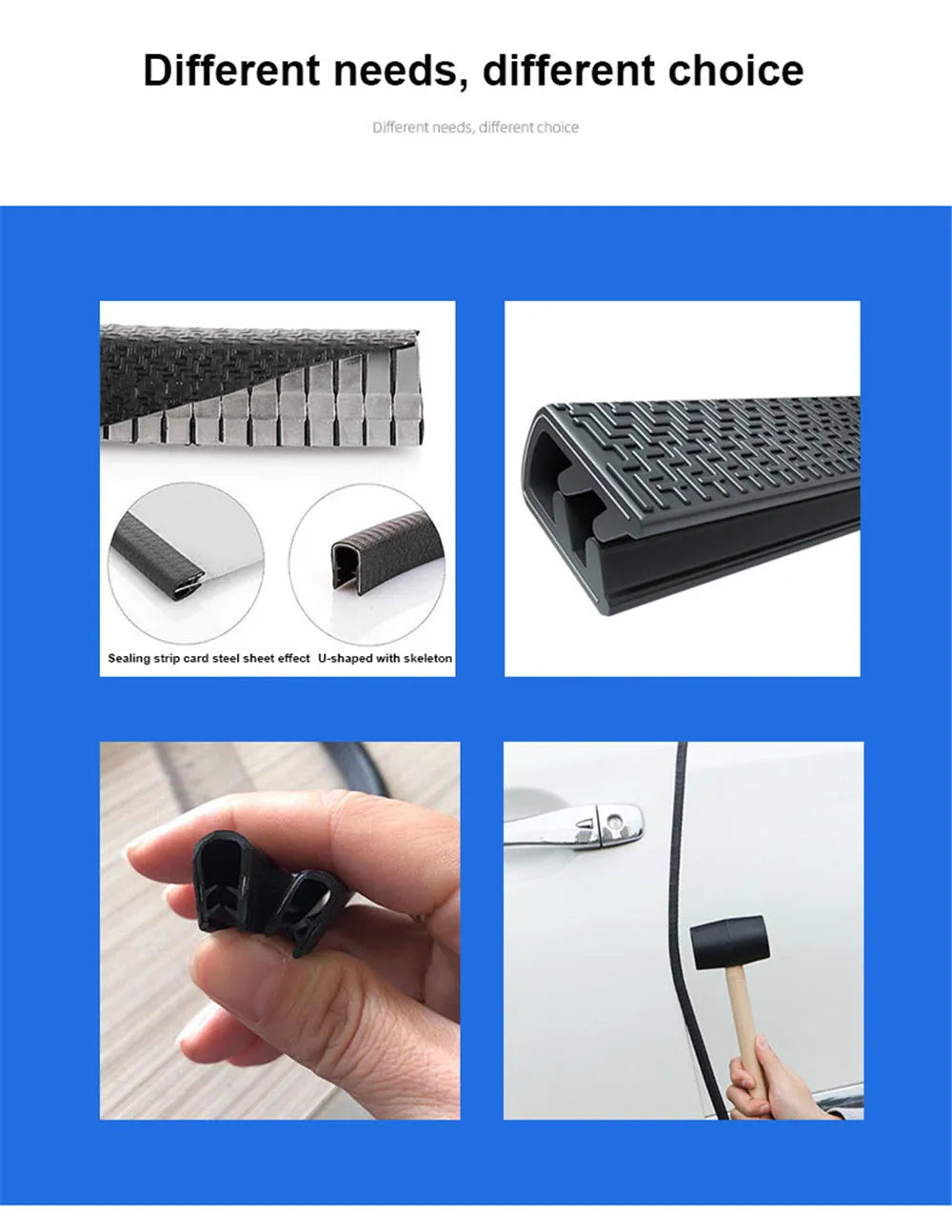 Car Door Protector Edge Scratch Strip Guard Trim Automobile Door Anti Collision Protection Strip Steel Car-styling Accessory