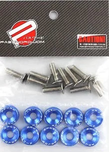 10PCS M6 JDM Car Modified Hex Fasteners Fender Washer Bumper Engine Concave Screws Fender Washer License Plate Bolts Car styling