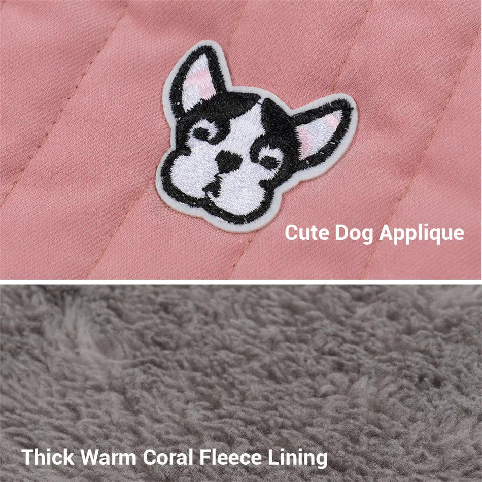 Reflective Quilted Dog Winter Jacket - Thick Fleece Coat with Belly Strap - photo 4
