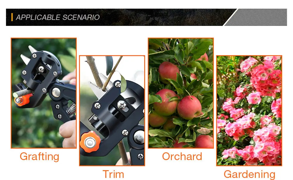 DTBD Garden Grafting Tool Suit Farming Pruning Shears Scissor Fruit Tree Vaccination Secateurs Pruning Garden Tool and Tape