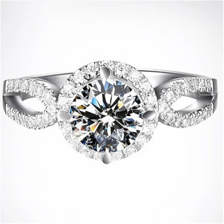 Cubic Zirconia White Gold Ring for Women - Bridal & Wedding