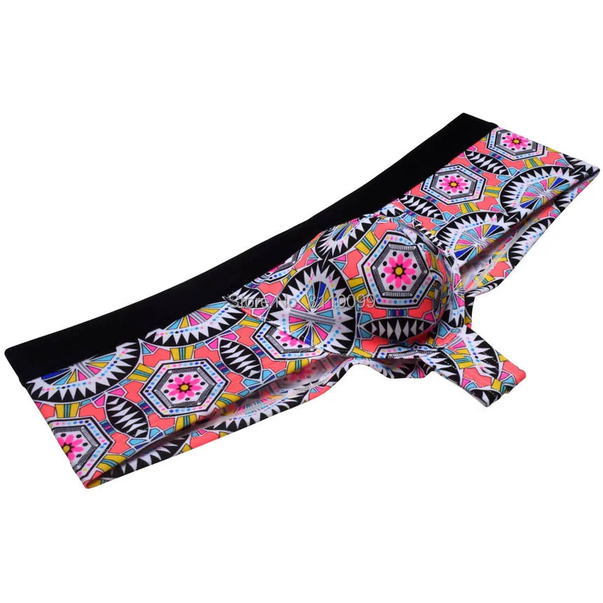 Men's Flowery Bulge Boxer Underwear Shiny 1/2 Coverage Cheeky Pouch Trunks Hot  Bikini Boxers Shorts