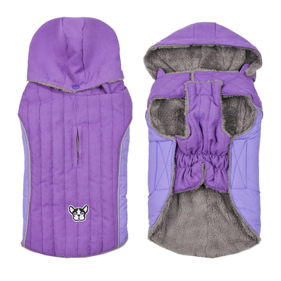 Reflective Quilted Dog Winter Jacket - Thick Fleece Coat with Belly Strap - photo 11