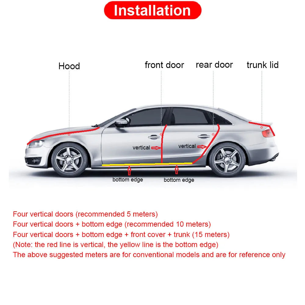 Car Door Protector Edge Scratch Strip Guard Trim Automobile Door Anti Collision Protection Strip Steel Car-styling Accessory