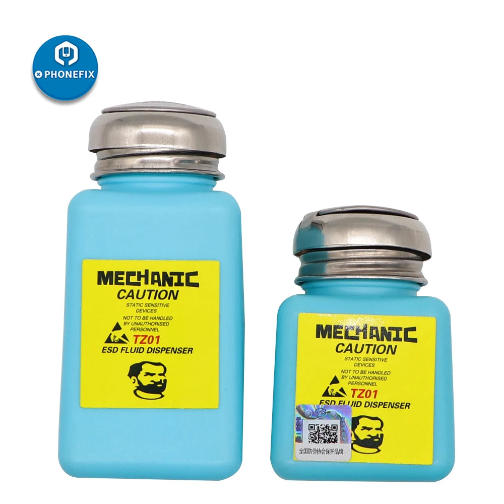 MECHANIC Alcohol Bottle 180ML Plastic Liquid Container for iPhone Repair Motherboard Cleaning ESD Fluid Dispenser Mechanic Tools