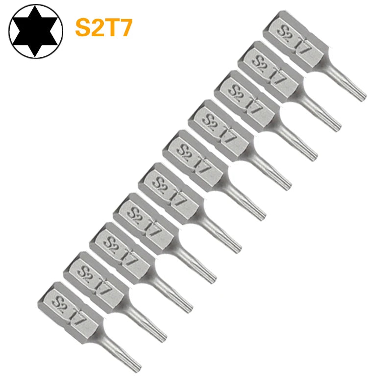Torx Screwdriver Bit Set T6–T40 — S2 Steel 1/4" Hex Shank for Power Tools