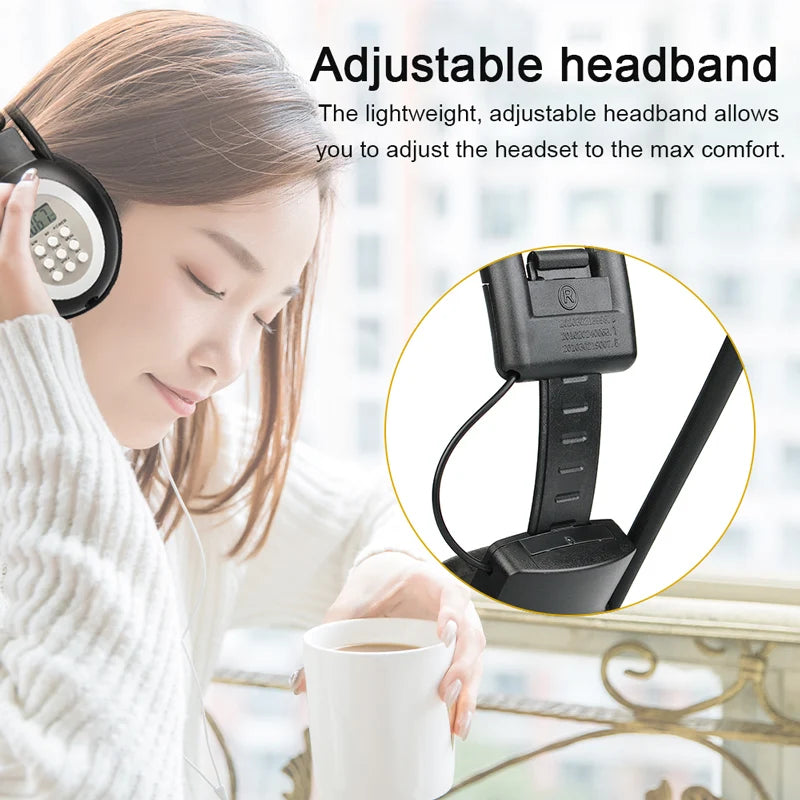 RETEKESS TR101 FM Headphone Radio Receiver Wireless Headset Radio Earphone Receiver Conference Interpretation Meeting Translate