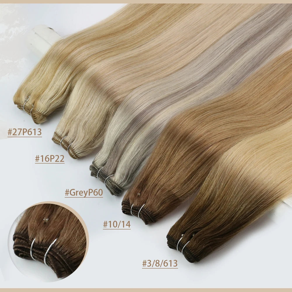 Full Shine Hair Bundles 100% Human Hair Weft Extensions Ombre Blonde Color100g Sew In Silky Straight Remy Skin Double Weft