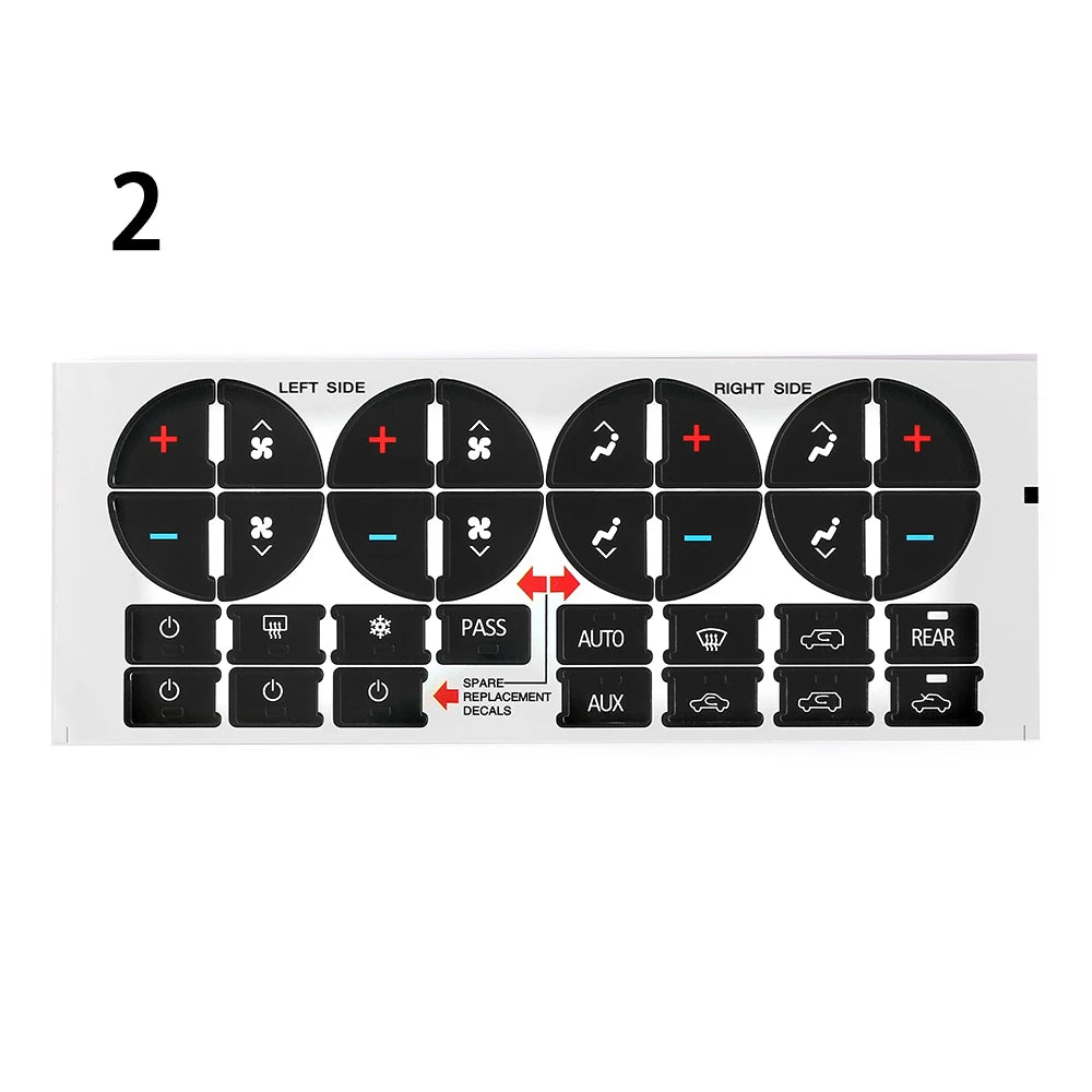 Climate Control AC Button Repair Stickers — Chevrolet Tahoe, Suburban, Avalanche, Silverado & GMC Yukon