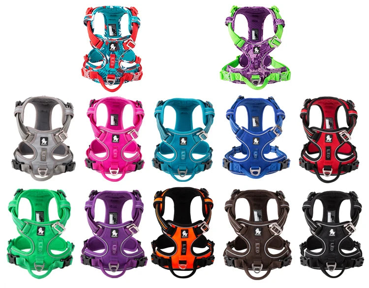 Truelove Reflective No-Pull Dog Harness – Adjustable Nylon Vest for Medium & Large Dogs | XS–XL (7 Colors)