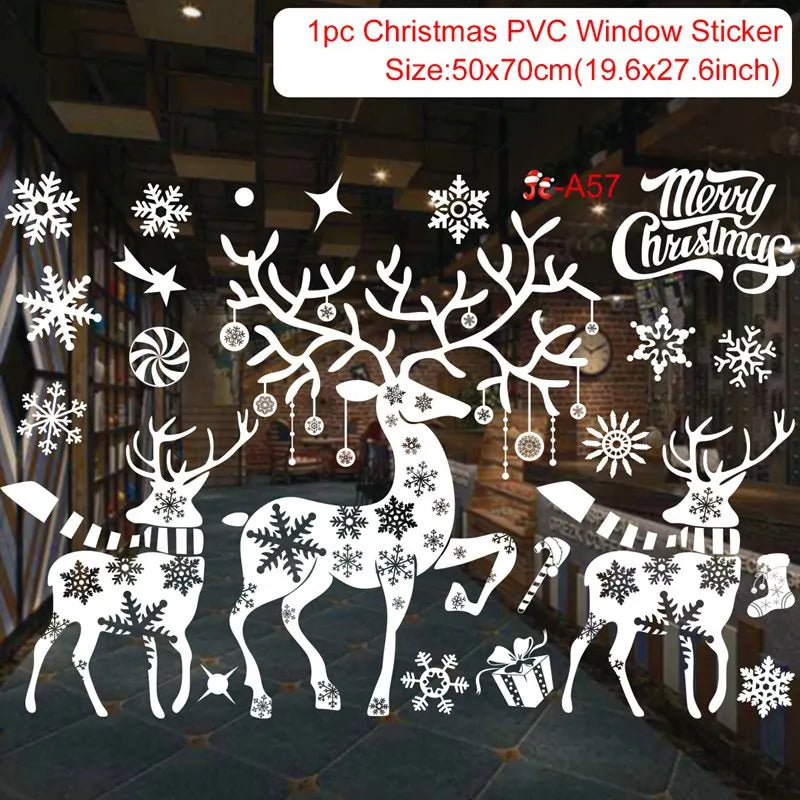 Christmas Wall Window Stickers Marry Christmas Decoration For Home 2026 Christmas Ornaments Xmas Navidad Gift New Year 2026