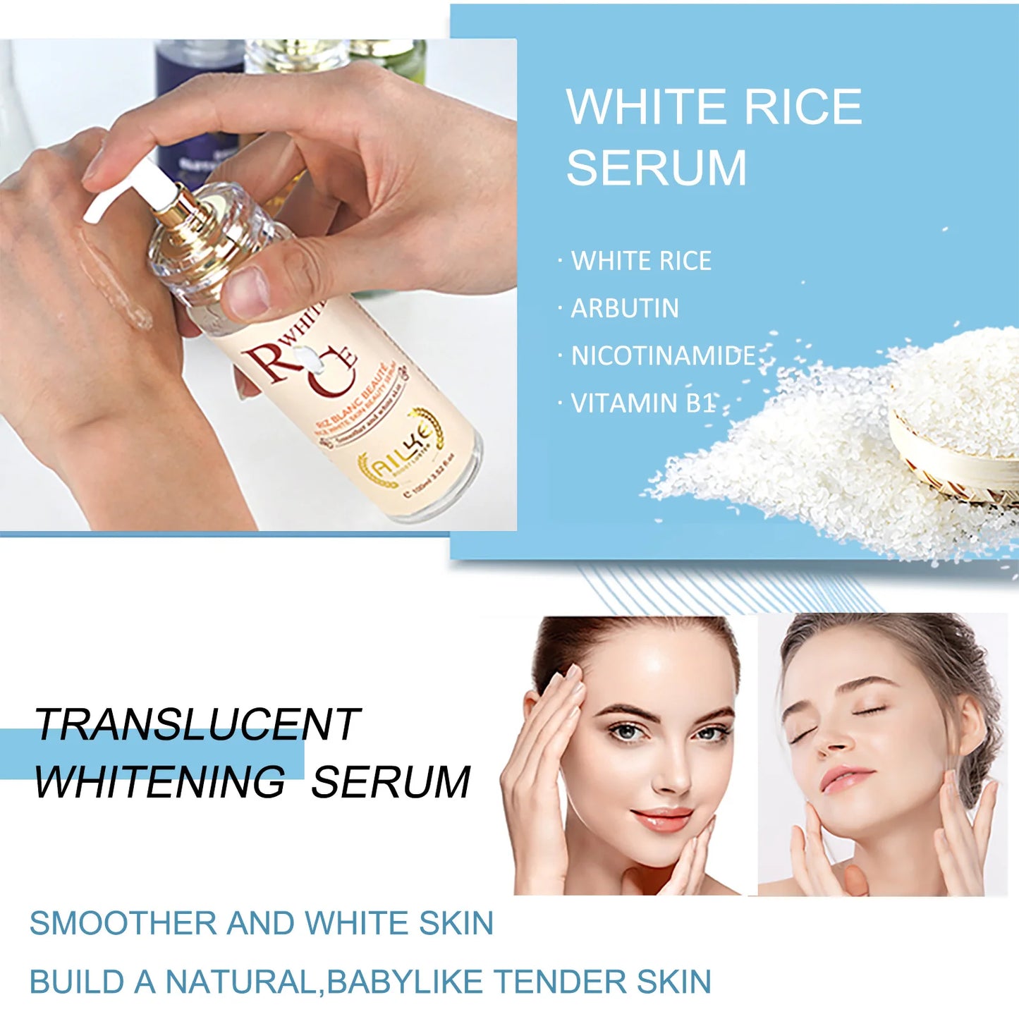 AILKE Multi-Vitamin Brightening Body Lotion – Vitamins A, E, B3 & B5 | Even Skin Tone & Radiance Moisturizer