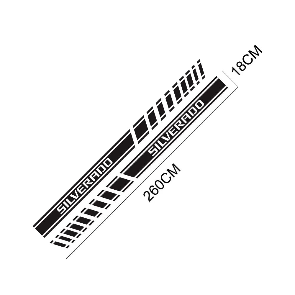 Pickup Door Side Stickers For Chevrolet Silverado 1500 LT LTZ WT Trail Boss RST Truck Stripes Decal Decor Cover Auto Accessories
