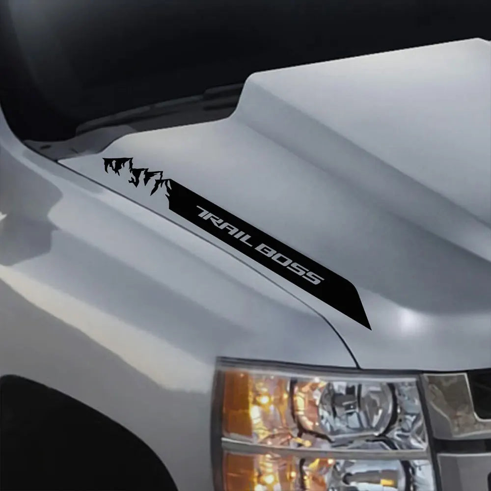 Pickup Hood Side Stickers For Chevrolet Silverado Trail Boss Graphics Truck Vinyl Covers Mountain Decor Decal Auto Accessories