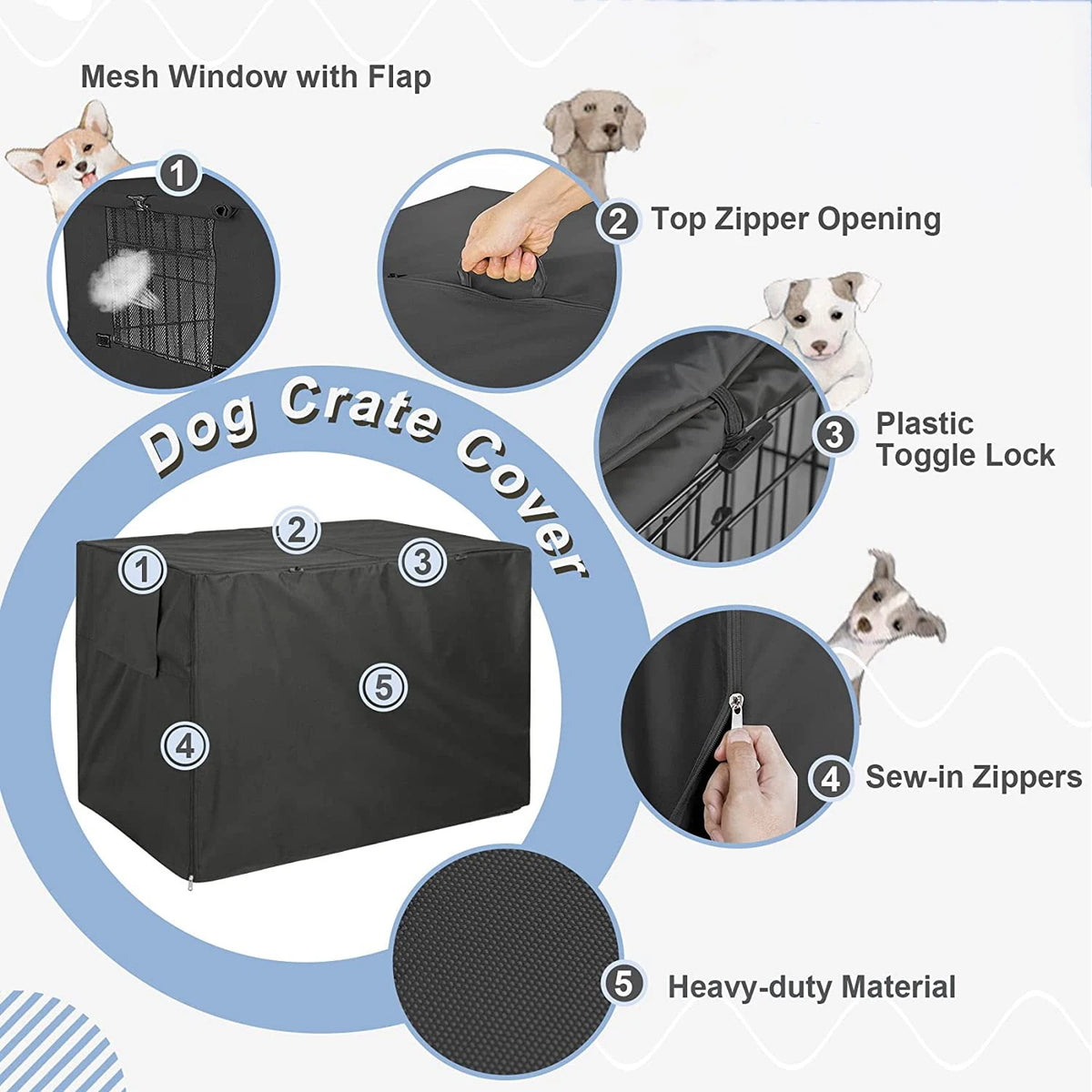 210D Oxford Dog Kennel Cover - Waterproof Foldable – photo 6