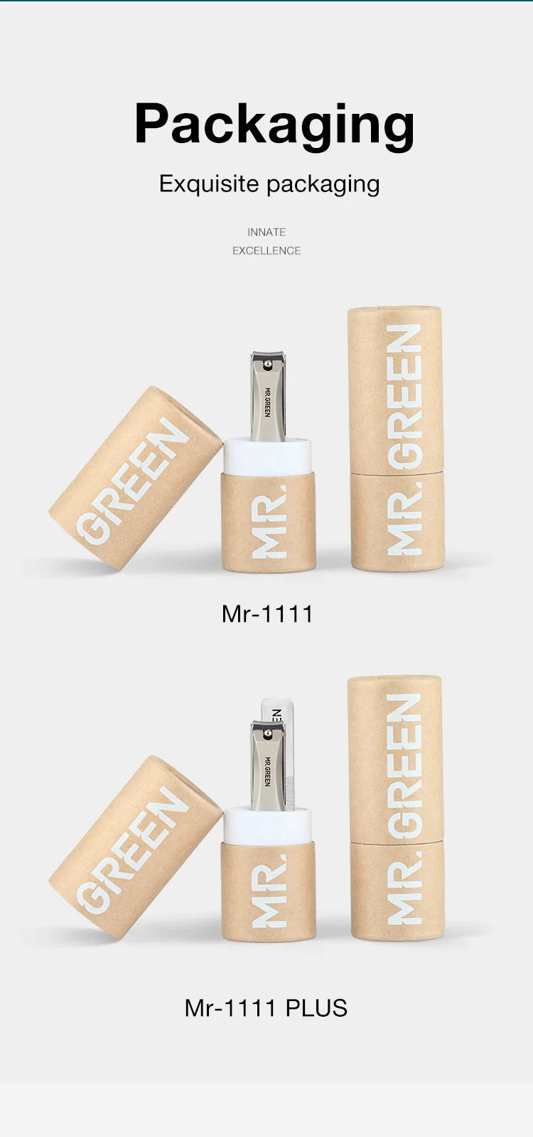 MR.GREEN Professional Nail Clipper Set – Anti-Splash Stainless Steel Fingernail & Toenail Cutter | Ergonomic Bionic Design Manicure & Pedicure Tool