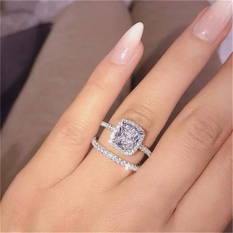Cubic Zirconia White Gold Ring for Women - Bridal & Wedding