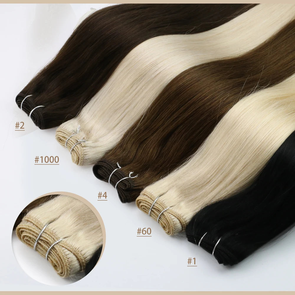 Full Shine Hair Bundles 100% Human Hair Weft Extensions Ombre Blonde Color100g Sew In Silky Straight Remy Skin Double Weft