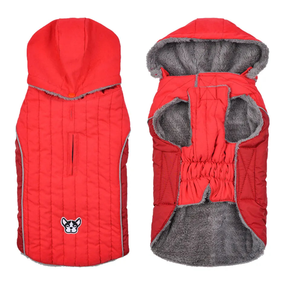 Reflective Quilted Dog Winter Jacket - Thick Fleece Coat with Belly Strap - photo 10