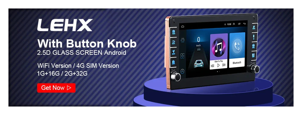 LEHX  7/9/10'' 4GB-64GB 2Din Android 15 Carplay Auto Car Radio Multimedia Stereo For toyota Hyundai Kia Volkswagen Jeep Fiat