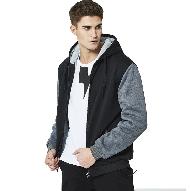 Men's Camo Fleece-Lined Hooded Jacket
