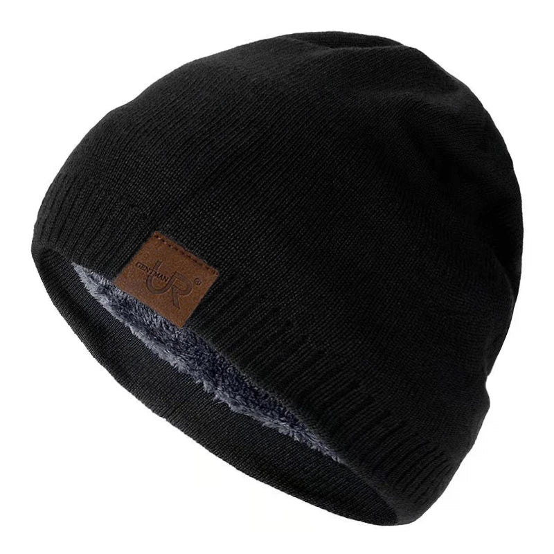 Fleece-Lined Knit Beanie, Unisex Winter Hat