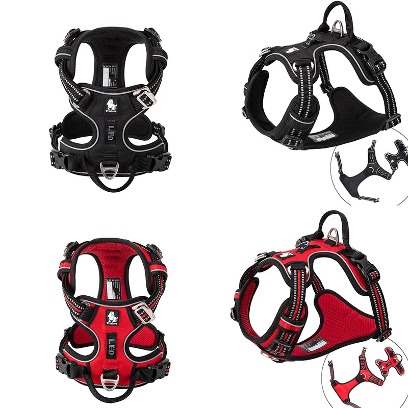 Truelove Reflective No-Pull Dog Harness – Adjustable Nylon Vest for Medium & Large Dogs | XS–XL (7 Colors)