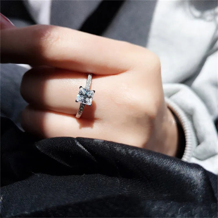 Cubic Zirconia White Gold Ring for Women - Bridal & Wedding