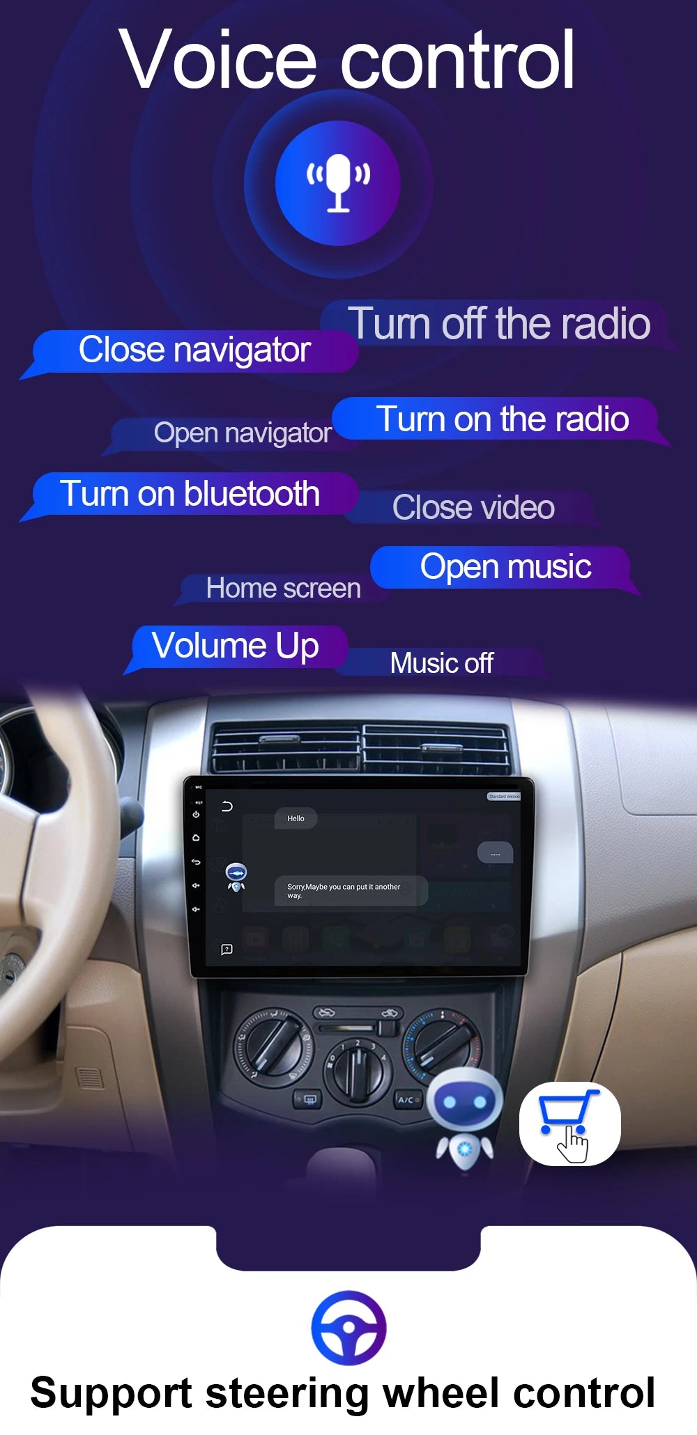 LEHX  7/9/10'' 4GB-64GB 2Din Android 15 Carplay Auto Car Radio Multimedia Stereo For toyota Hyundai Kia Volkswagen Jeep Fiat
