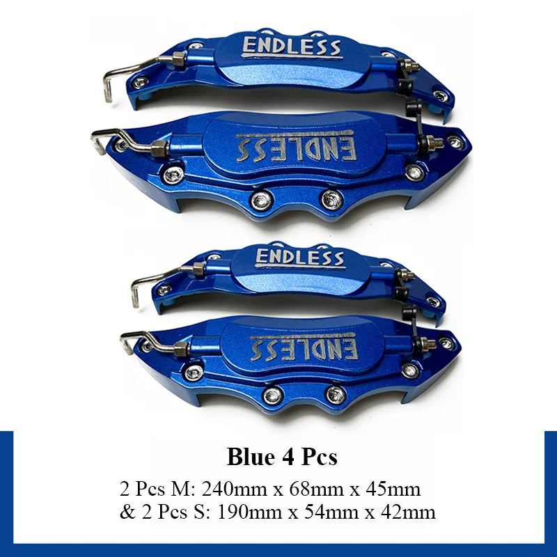 4PCS/2Pcs ENDLESS Aluminum Brake Caliper Covers Front Rear Blue Red Yellow Universal Caliper Cover Kit Decoration Car Styling
