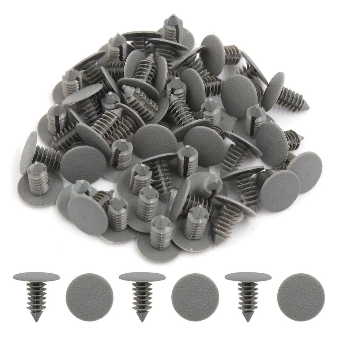X Autohaux Vehicle Universal 10-100Pcs Gray Beige Plastic Door Bumper Push Rivets Clip 9mm Retainer Clips Fasteners For Auto Car