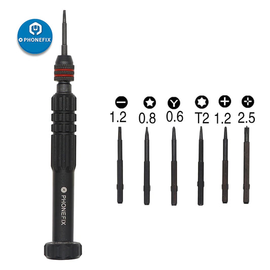 6 in 1 Screwdriver Set Phillips Slotted Y0.6 Precision Bits Set Mobile Phone Opening Screw Driver Kit For iPhone X-16PM Repair