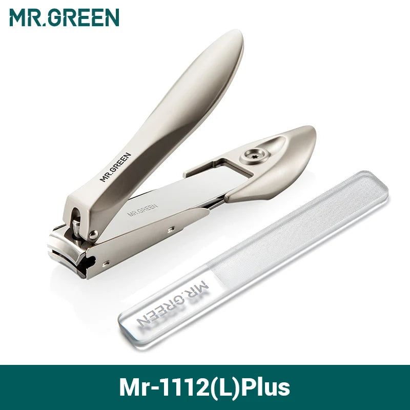 MR.GREEN Professional Nail Clipper Set – Anti-Splash Stainless Steel Fingernail & Toenail Cutter | Ergonomic Bionic Design Manicure & Pedicure Tool