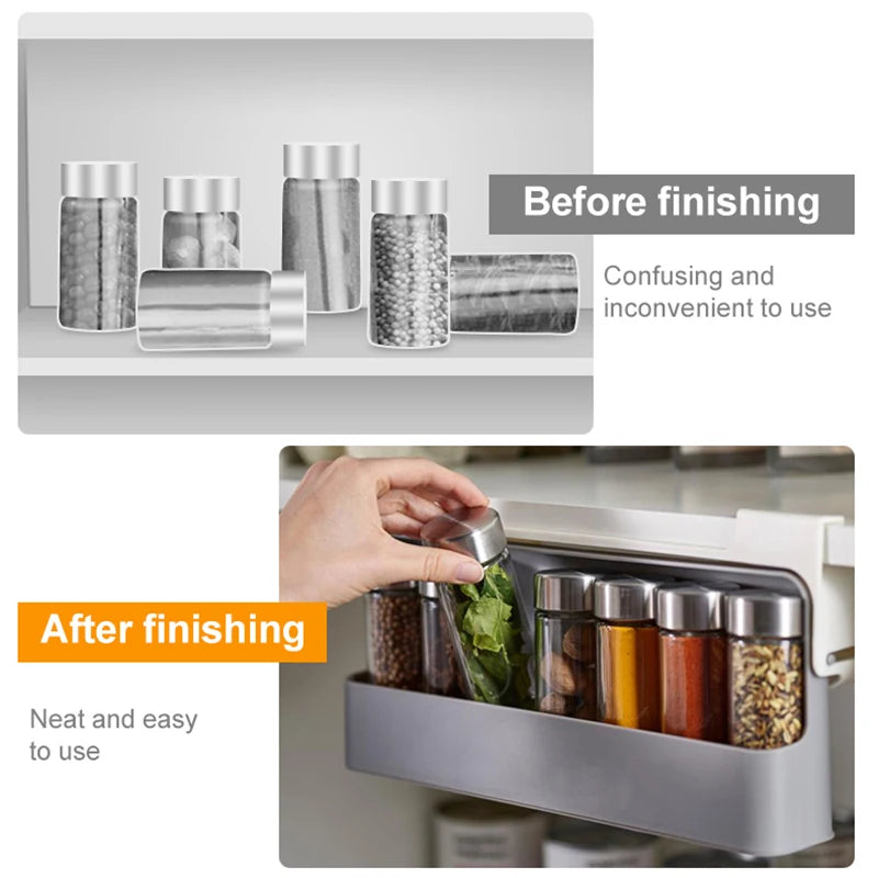 Self-Adhesive Under-Shelf Spice Rack - Wall-Mounted Seasoning Holder - photo 4