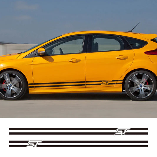 2Pcs Car Side Stripe Graphic Decal – Vinyl Film Compatible with Ford Focus ST