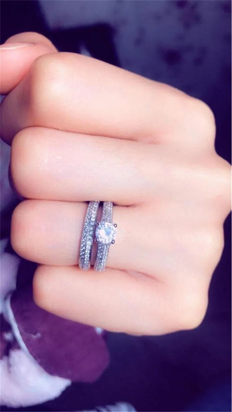 Cubic Zirconia White Gold Ring for Women - Bridal & Wedding