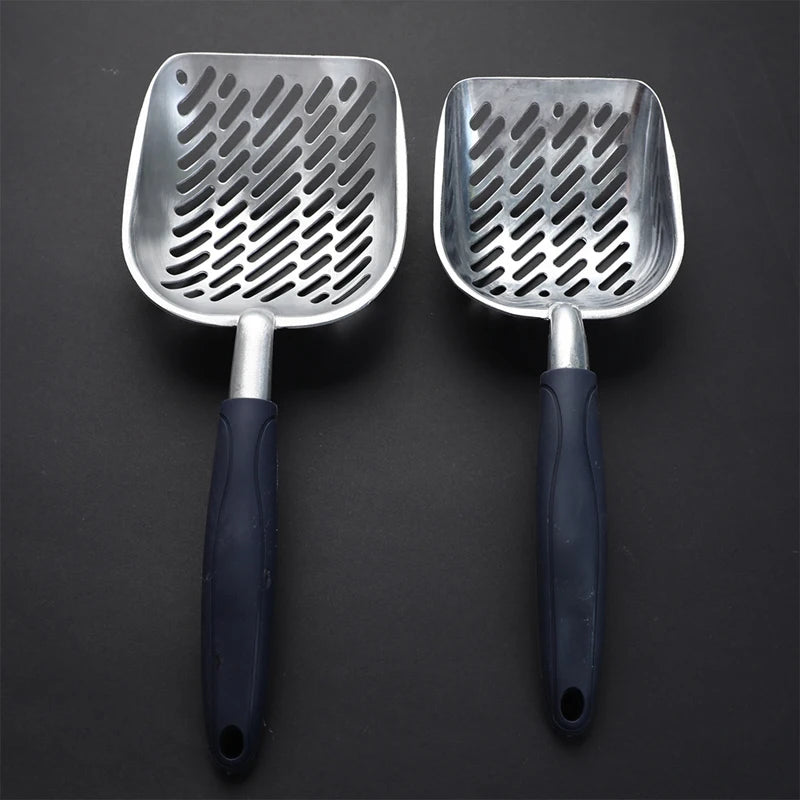 Long-Handle Metal Litter Scoop with Deep Shovel Head
