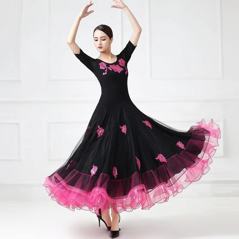 Women's elegant waltz and tango ballroom dress