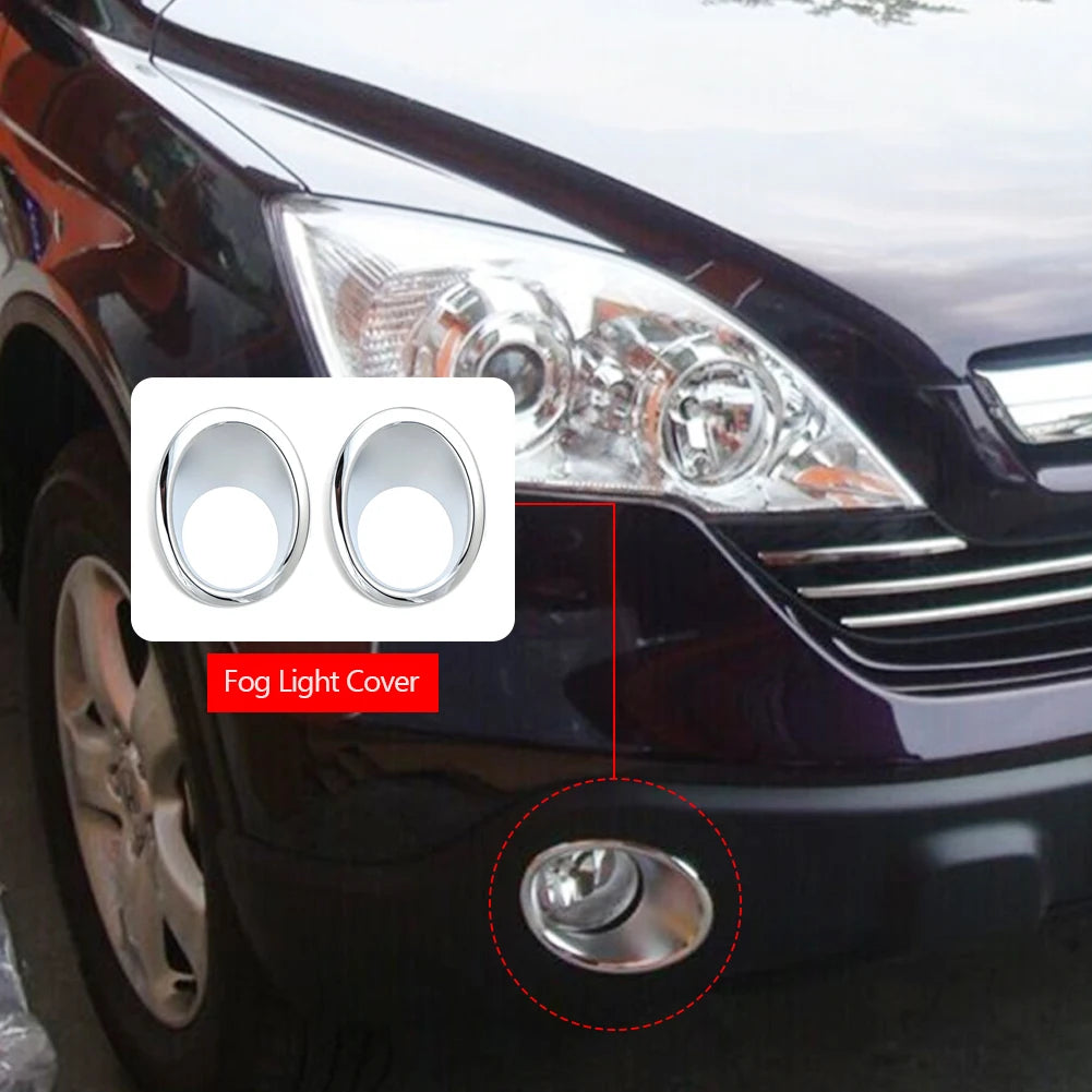 For Honda CR-V CRV 2009 2008 2007 Front Bumper Fog Light Trim Foglight Lamp Cover Reflective Sticker Decor Car Accessories