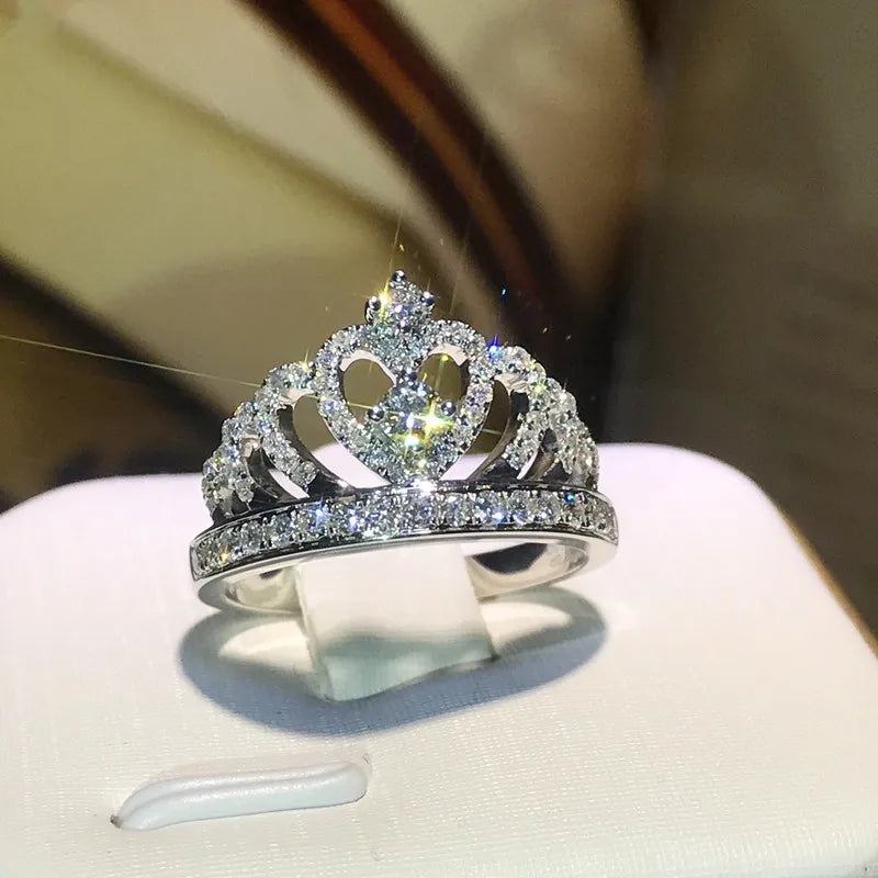 Cubic Zirconia White Gold Ring for Women - Bridal & Wedding
