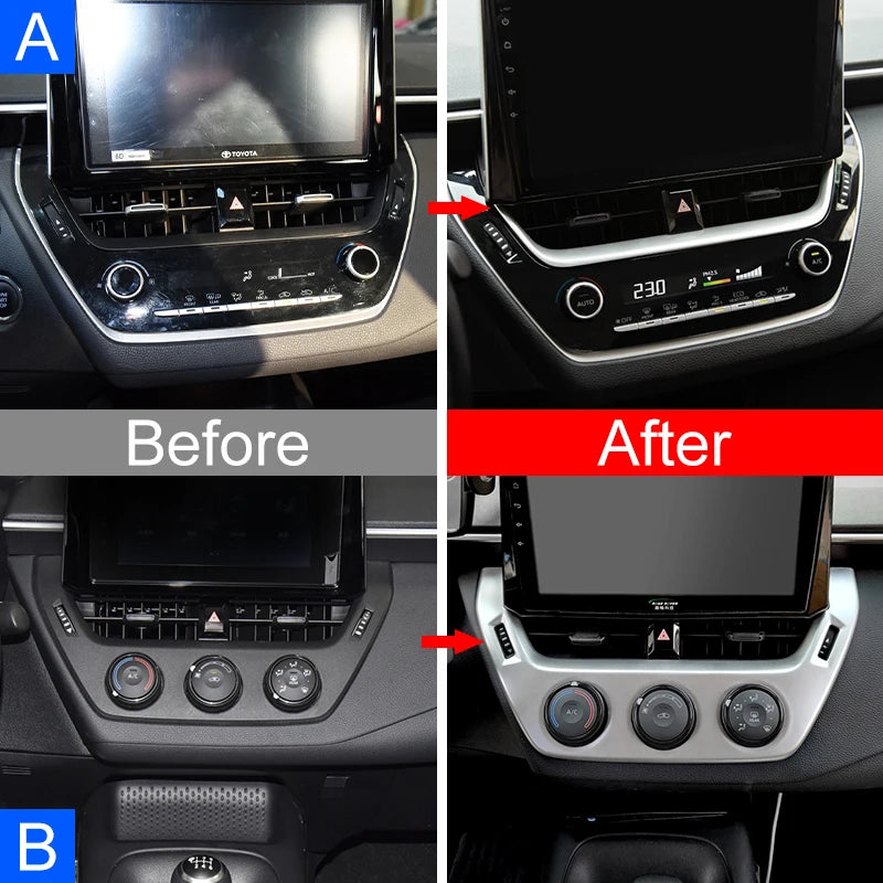 For Toyota Corolla E210 2019 2020 2021 2022 2023 2024 2025 Hybrid ABS Carbon Car Navigation Strip Cover Trim Frame Case Sticker