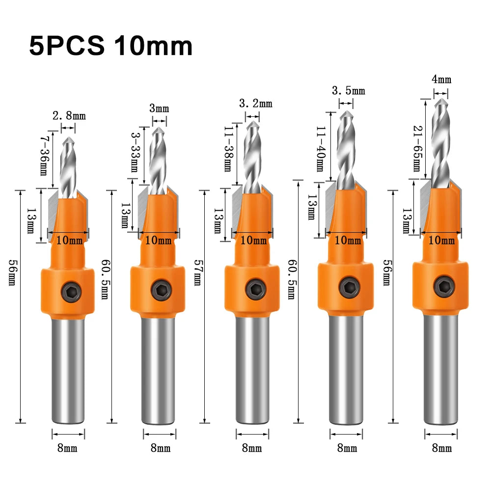 8mm Shank Countersink Router Bit, Woodworking Milling Cutter